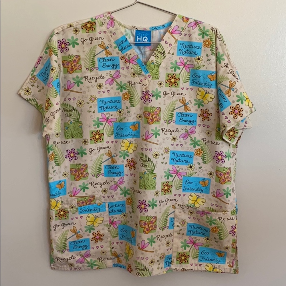 Scrub H.Q. by Cherokee Print Top